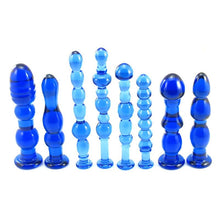 Load image into Gallery viewer, Blue Glass Anal Plug