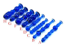 Load image into Gallery viewer, Blue Glass Anal Plug