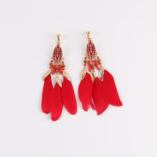 Load image into Gallery viewer, Bohemian Feather Clip on Earrings