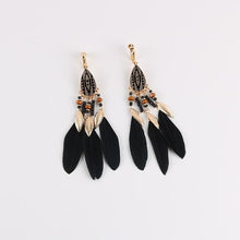 Load image into Gallery viewer, Bohemian Feather Clip on Earrings