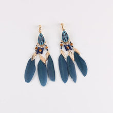 Load image into Gallery viewer, Bohemian Feather Clip on Earrings