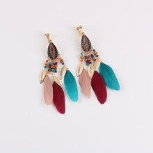 Load image into Gallery viewer, Bohemian Feather Clip on Earrings