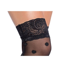 Load image into Gallery viewer, Dot Lace Stockings-Black