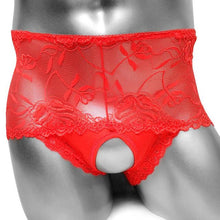 Load image into Gallery viewer, Crotchless Sissy Lace Boxer