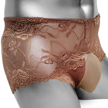 Load image into Gallery viewer, Sissy Lace Boxers With Bulge Pouch