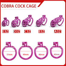 Load image into Gallery viewer, Purple Hole Cobra Chastity Cage Kit 1.77 To 4.13 Inches Long