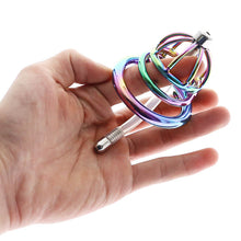 Load image into Gallery viewer, Rainbow Cock Cage With Urethral Catheter