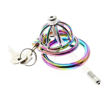 Load image into Gallery viewer, Rainbow Cock Cage With Urethral Catheter