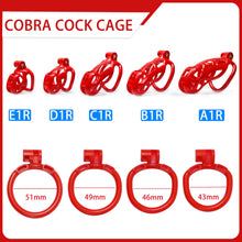 Load image into Gallery viewer, Red Cobra Chastity Cage Kit 1.77 To 4.13 Inches Long