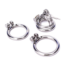 Load image into Gallery viewer, Small Chastity Device 1.10 inches, 1.58 inches, and 2.04 inches long