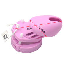 Load image into Gallery viewer, Silicone Chastity Cage Pink & Short