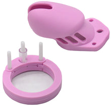 Load image into Gallery viewer, Silicone Chastity Cage Pink & Short