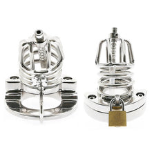 Load image into Gallery viewer, Stainless Steel Chastity Cage Ball Stretcher with Urethral Catheter Cock Cage