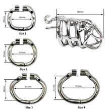 Load image into Gallery viewer, Stainless Steel Stealth Chastity Cage With Hinged Rings