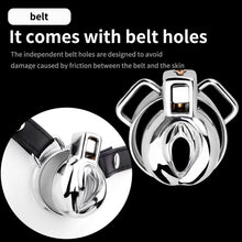 Load image into Gallery viewer, Pussy Chastity - Steel Clitty Chastity Cage with Belt