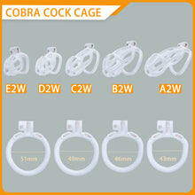 Load image into Gallery viewer, White Stripe Cobra Chastity Cage Kit 1.77 To 4.13 Inches Long