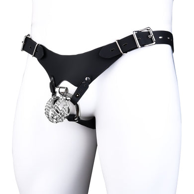 Chainmail Steel Chastity Cage with Belt - 1
