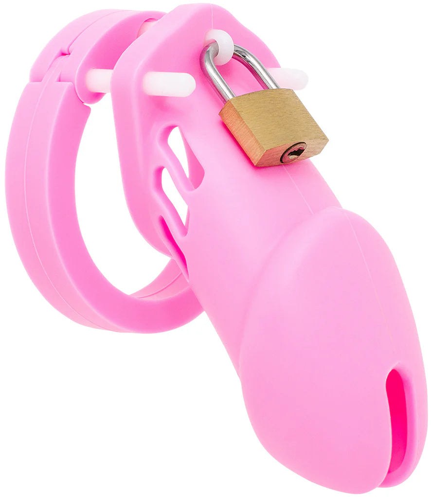 Silicone Chastity Cage  Perverse Pink(all rings included)