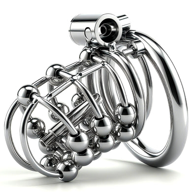 Stainless Steel Bead PA Chastity Cage