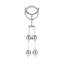Load image into Gallery viewer, Adjustable Dual Ring Metal Cock Ring with Weighted Chains – spike teeth ring with hanging weights
