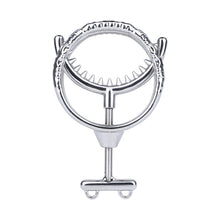 Load image into Gallery viewer, Adjustable Dual Ring Metal Cock Ring with Weighted Chains – spike teeth ring front view
