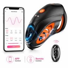 Load image into Gallery viewer, App and Remote-Controlled Silicone Electric Chastity Cage
