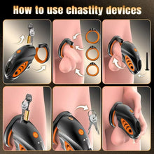 Load image into Gallery viewer, App and Remote-Controlled Silicone Electric Chastity Cage
