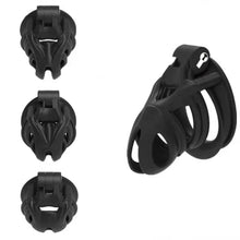 Load image into Gallery viewer, Arc Mamba Chastity Cage Chastity Device with 4 Rings front view
