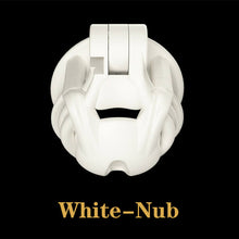 Load image into Gallery viewer, Arc Mamba Chastity Cage Chastity Device with 4 Rings lock and ring details
