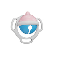 Afbeelding in Gallery-weergave laden, Blue and pink bell-shaped chastity cage front view
