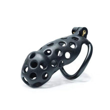 Load image into Gallery viewer, Black Hole Mamba Chastity Cage Kit 1.77 To 4.13 Inches Long 2026 Edition material close-up
