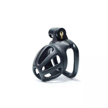 Load image into Gallery viewer, Black Stripe Mamba Chastity Cage Kit 1.77 To 4.13 Inches Long 2026 Edition detail view

