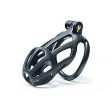 Load image into Gallery viewer, Black Stripe Mamba Chastity Cage Kit 1.77 To 4.13 Inches Long 2026 Edition kit details
