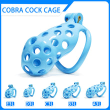 Load image into Gallery viewer, Blue Hole Mamba Chastity Cage Kit 1.77 To 4.13 Inches Long 2026 Edition front view
