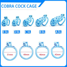 Load image into Gallery viewer, Blue Hole Mamba Chastity Cage 1.77 To 4.13 Inches Long - Only Cage Part vented design side view
