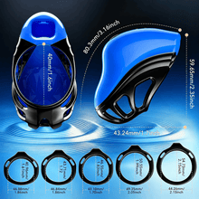 Load image into Gallery viewer, Blue App-Controlled Vibrating Chastity Cage
