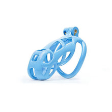 Load image into Gallery viewer, Blue Mamba Chastity Cage Kit 1.77 To 4.13 Inches Long 2026 Edition lock and ring details
