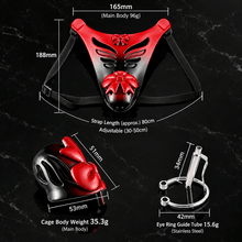 Load image into Gallery viewer, Red and Black Butterfly Wing Resin Chastity Belt
