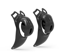 Afbeelding in Gallery-weergave laden, Black C-ring chastity cage side and rear views
