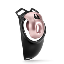 Afbeelding in Gallery-weergave laden, Rose gold front view of the curved C-ring chastity cage
