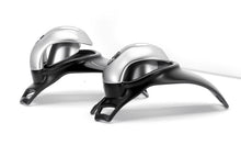 Afbeelding in Gallery-weergave laden, Silver black C-ring chastity cage side view
