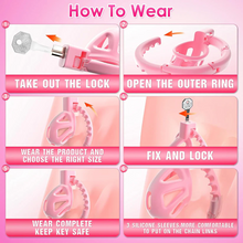 Load image into Gallery viewer, Adjustable Pink Chastity Cage
