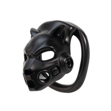Lade das Bild in den Galerie-Viewer, Cyber Panther resin chastity cage with standard ring on white background
