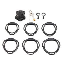 Lade das Bild in den Galerie-Viewer, Cyber Panther strap ring set with six rings and keys
