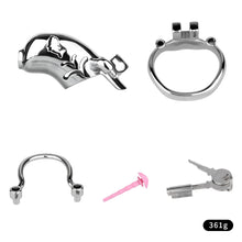 Load image into Gallery viewer, Dolphin Steel Chastity Cage with Anti-ring Removable - with pink urethral and anty ting
