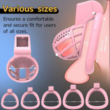 Load image into Gallery viewer, Honeycomb Resin Chastity Cage with Five Rings
