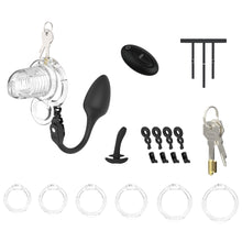 Load image into Gallery viewer, Extensible Silicone Chastity Cage With Vibration Plug in alternate gallery view 5
