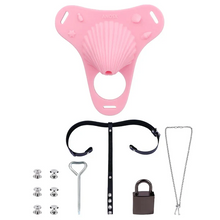 Load image into Gallery viewer, Fantasy Pink Conch Chastity Cage with Belt 29
