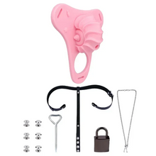 Load image into Gallery viewer, Fantasy Pink Conch Chastity Cage with Belt 7
