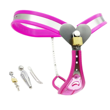 Load image into Gallery viewer, Female Chastity Belt with Transparent Pink Panel - 3
